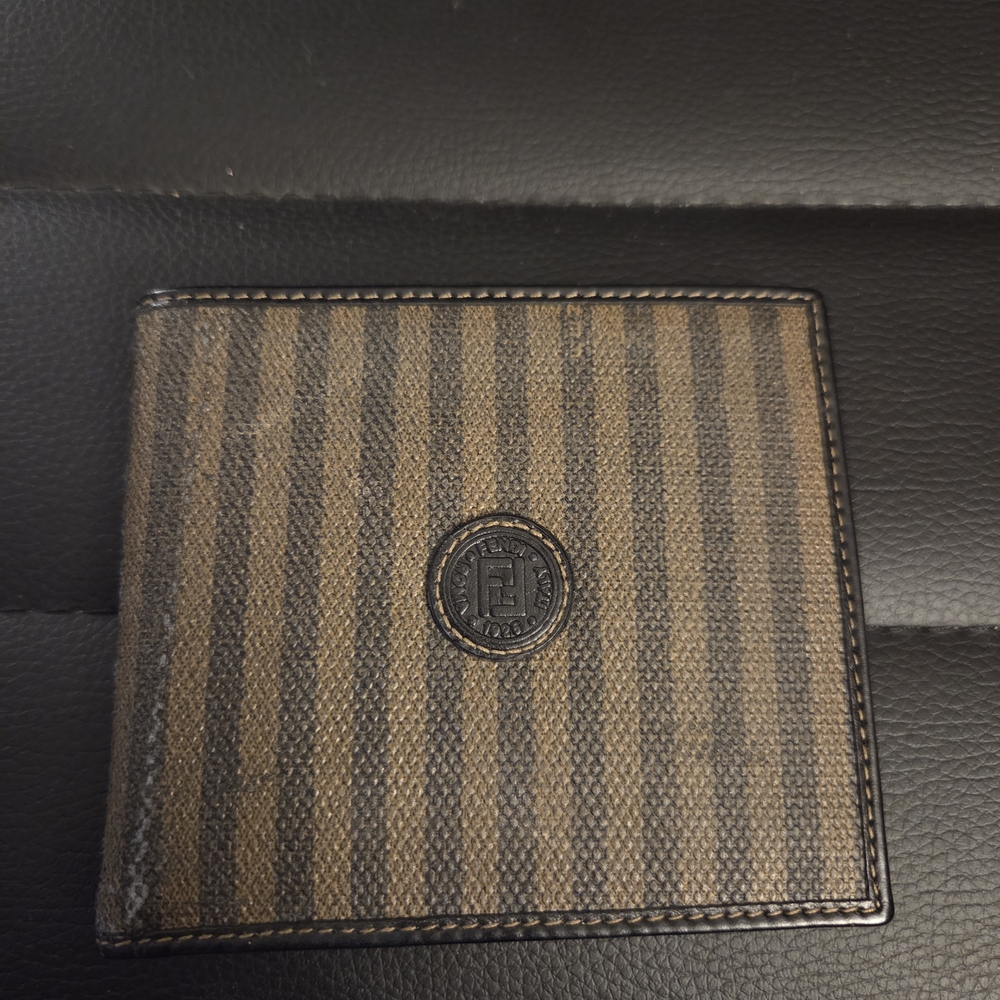  Vintage Fendi Pequin Stripe Bifold Wallet. 